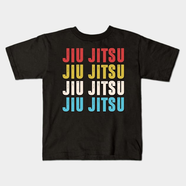 Retro Jiu Jitsu Kids T-Shirt by funkyteesfunny